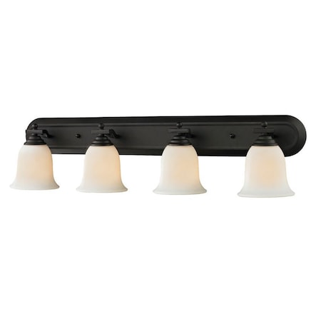 Z-Lite Lagoon 4 Light Vanity, Matte Black & Matte Opal 703-4V-MB